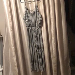 Navy Blue/White Romper